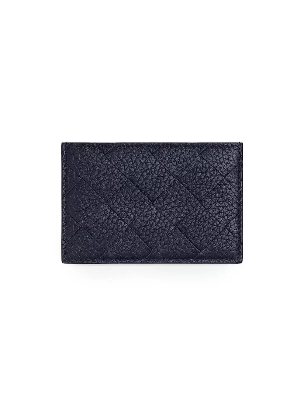 Bottega Veneta Men's Intrecciato Leather Card Case - Nocturnal Silver NWT